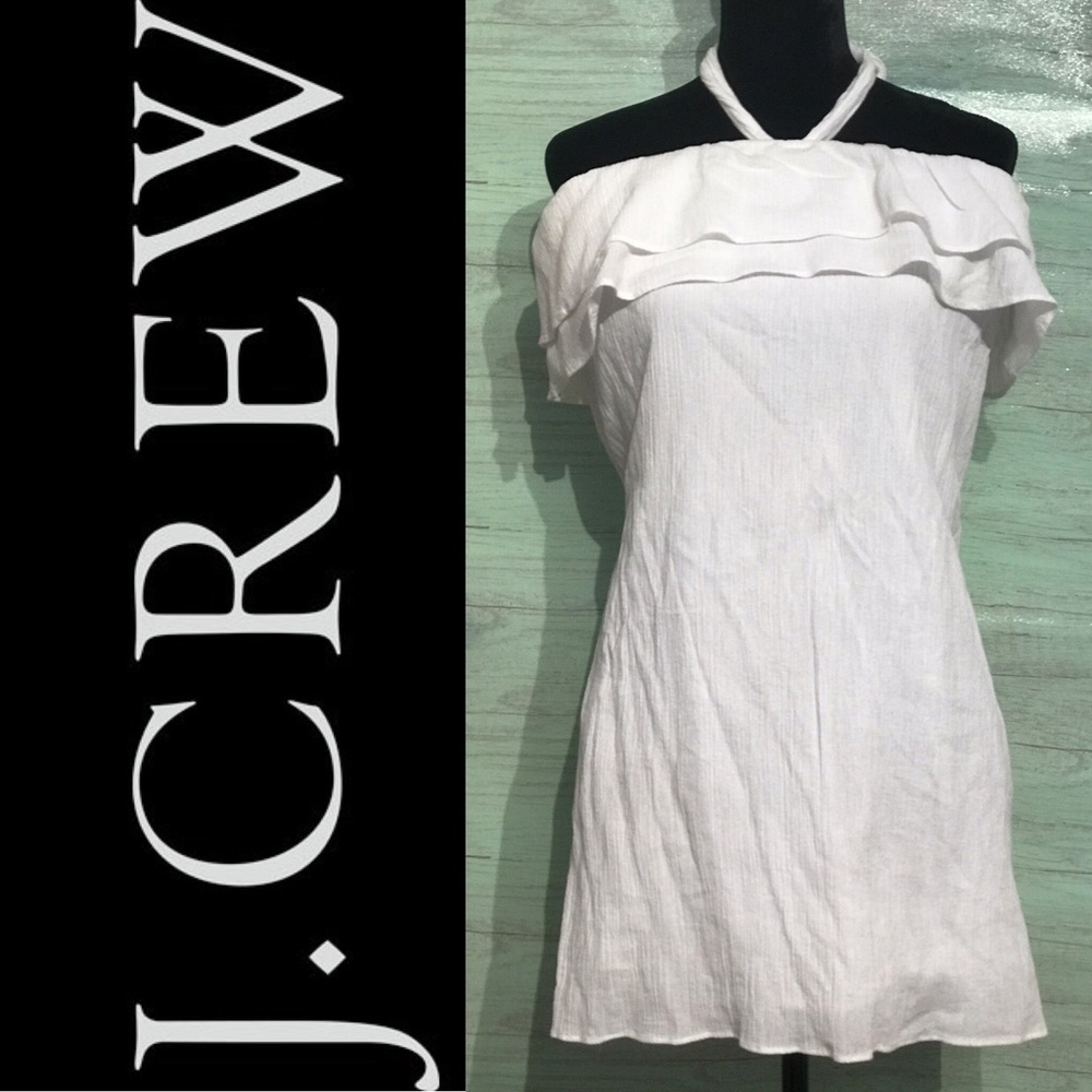 J.Crew White Tie Neck/ Strapless Dress Size 12